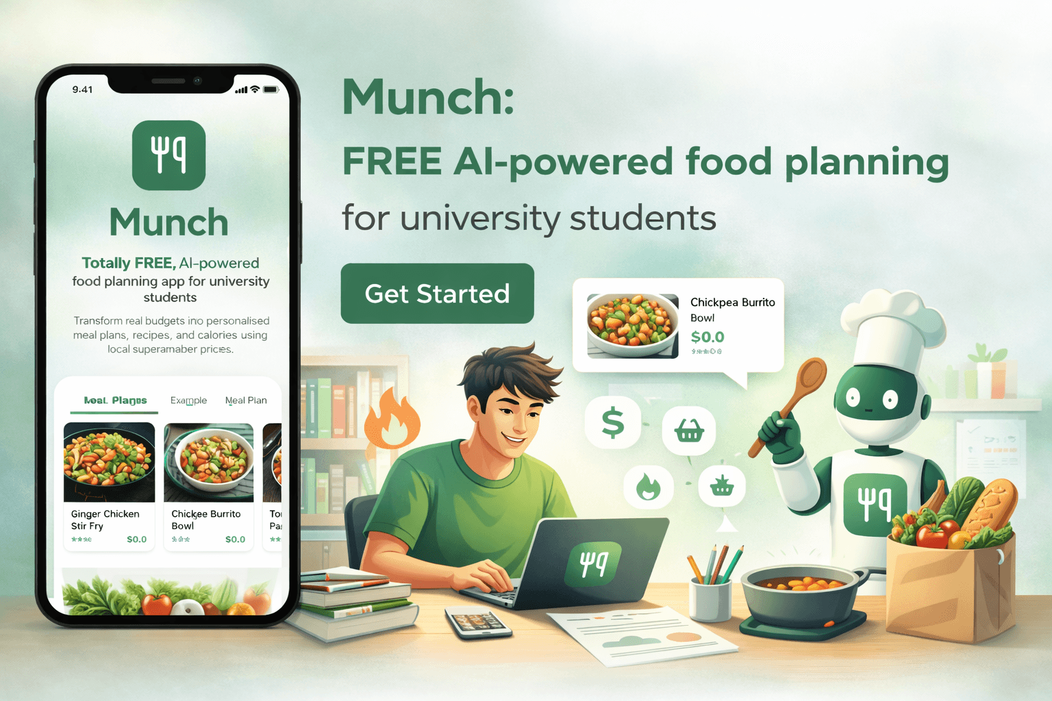 Healthy meal ingredients background